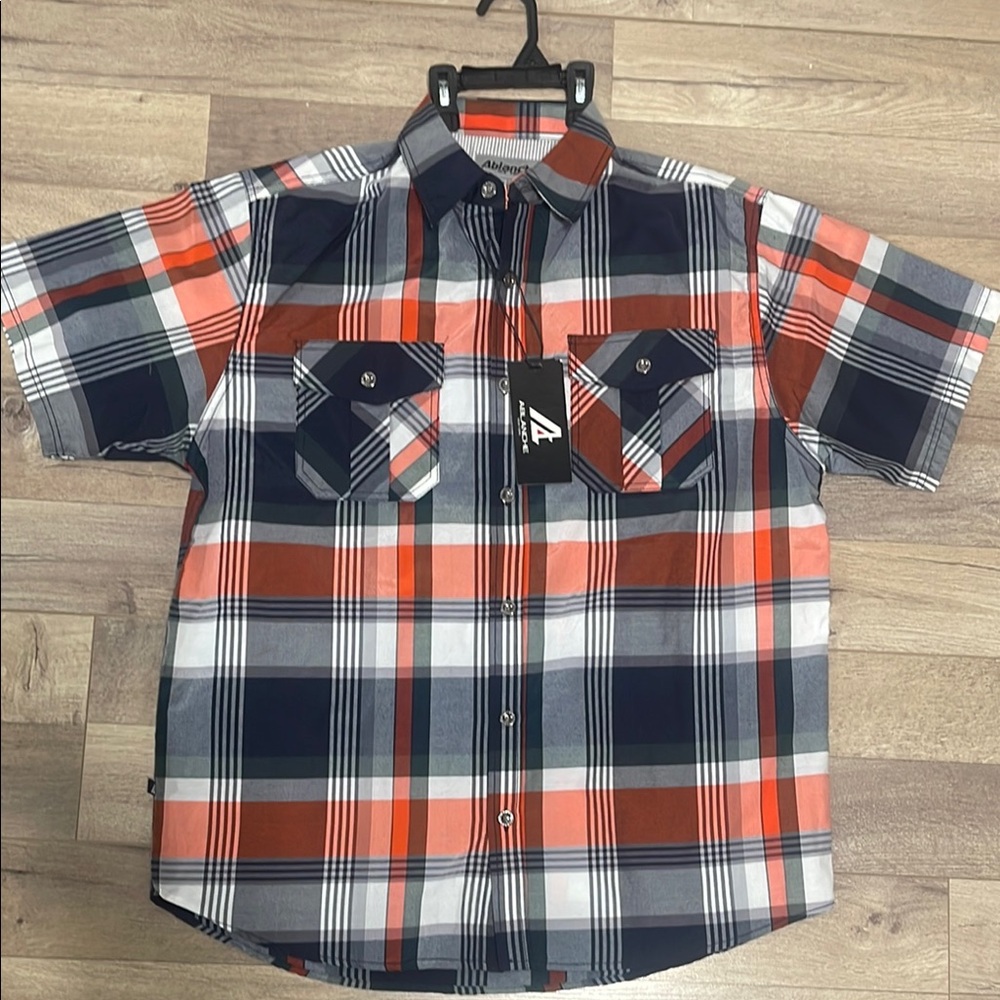 Avalanche Red and Blue Button Down Shirt Casual Plaid